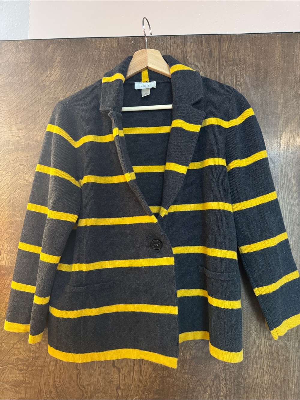 LOFT Kids Black Blazer with Yellow Stripes